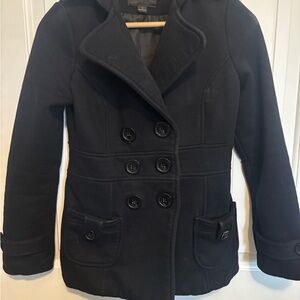 Love Culture Black Double-Breasted Pea Coat